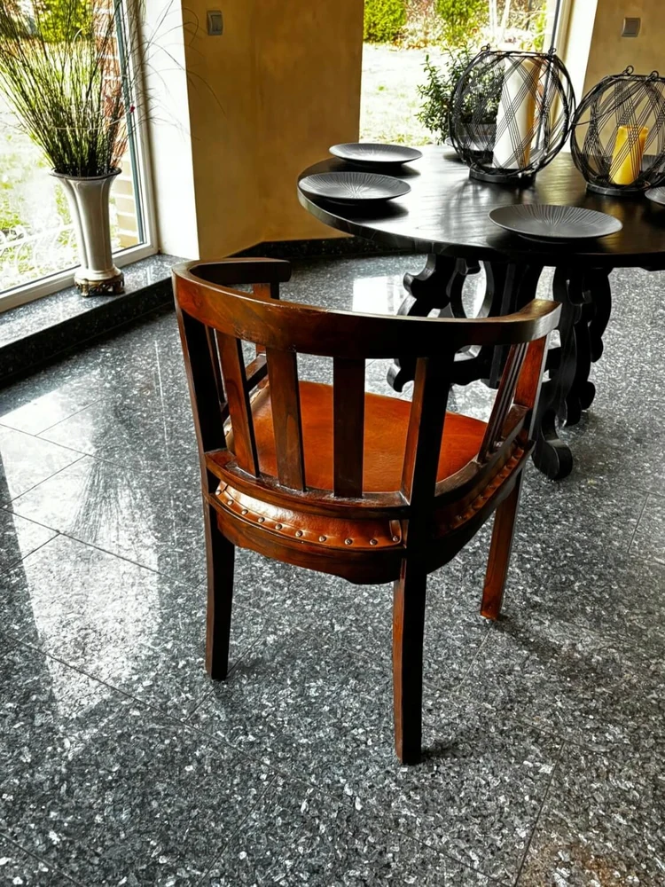 2 KĖDŽIŲ RINKINYS Antyki24 Naujas Lenong Retro Medinis Oda Ruda 80cm