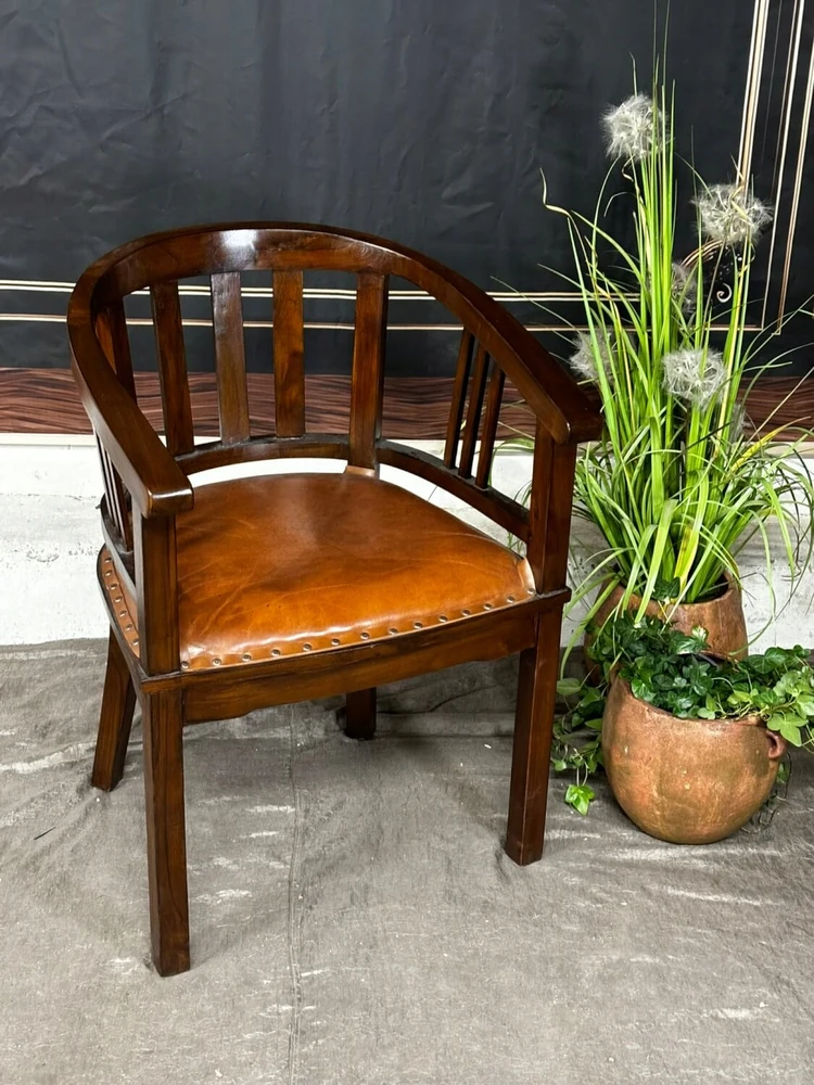 2 KĖDŽIŲ RINKINYS Antyki24 Naujas Lenong Retro Medinis Oda Ruda 80cm