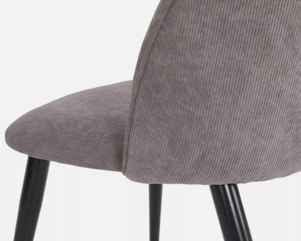 2 valgomojo kėdžių komplektas, pilkas velvetas, metalinis pagrindas, patogus
