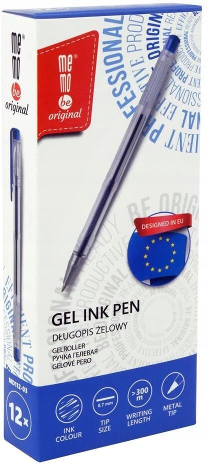 20 vnt. Memobe gelio rašikliai, 0.7mm, mėlyni