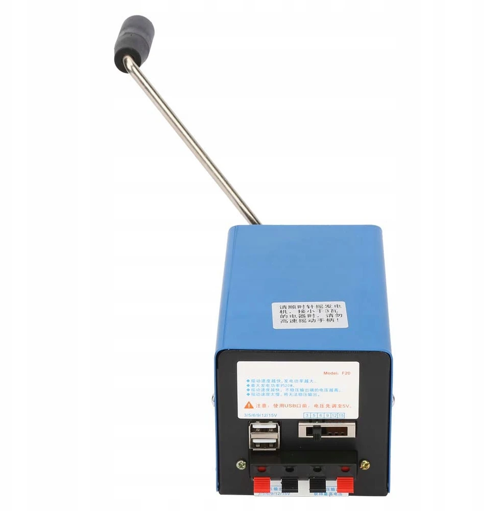 20 W AVARINIS MAITINIMO GENERATORIAUS RANKINIS SUKAMAS USB 3–15 V