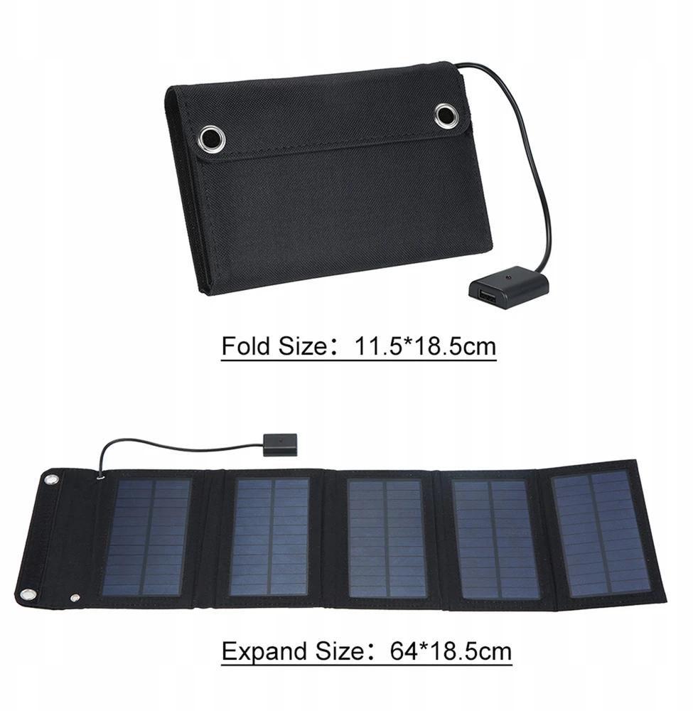 20W saulės įkroviklis Sulankstomas saulės skydelis su USB