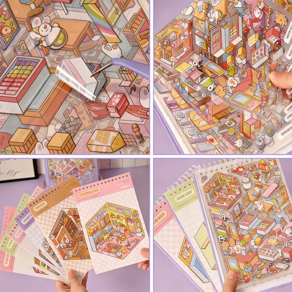 20x CREATIVE PREMIUM rinkinys Scrapbook HOUSES DIY lipdukai su pincetu