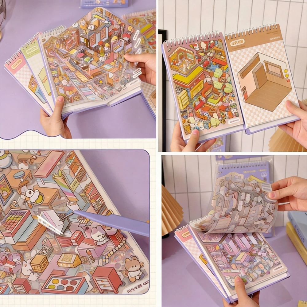 20x CREATIVE PREMIUM rinkinys Scrapbook HOUSES DIY lipdukai su pincetu