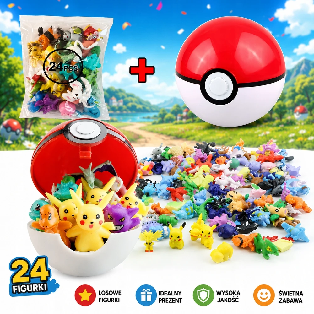 24 „Pokemon“ figūrėlių rinkinys + „Pokeball“ | XXL kolekcija | Programėlė gerbėjams