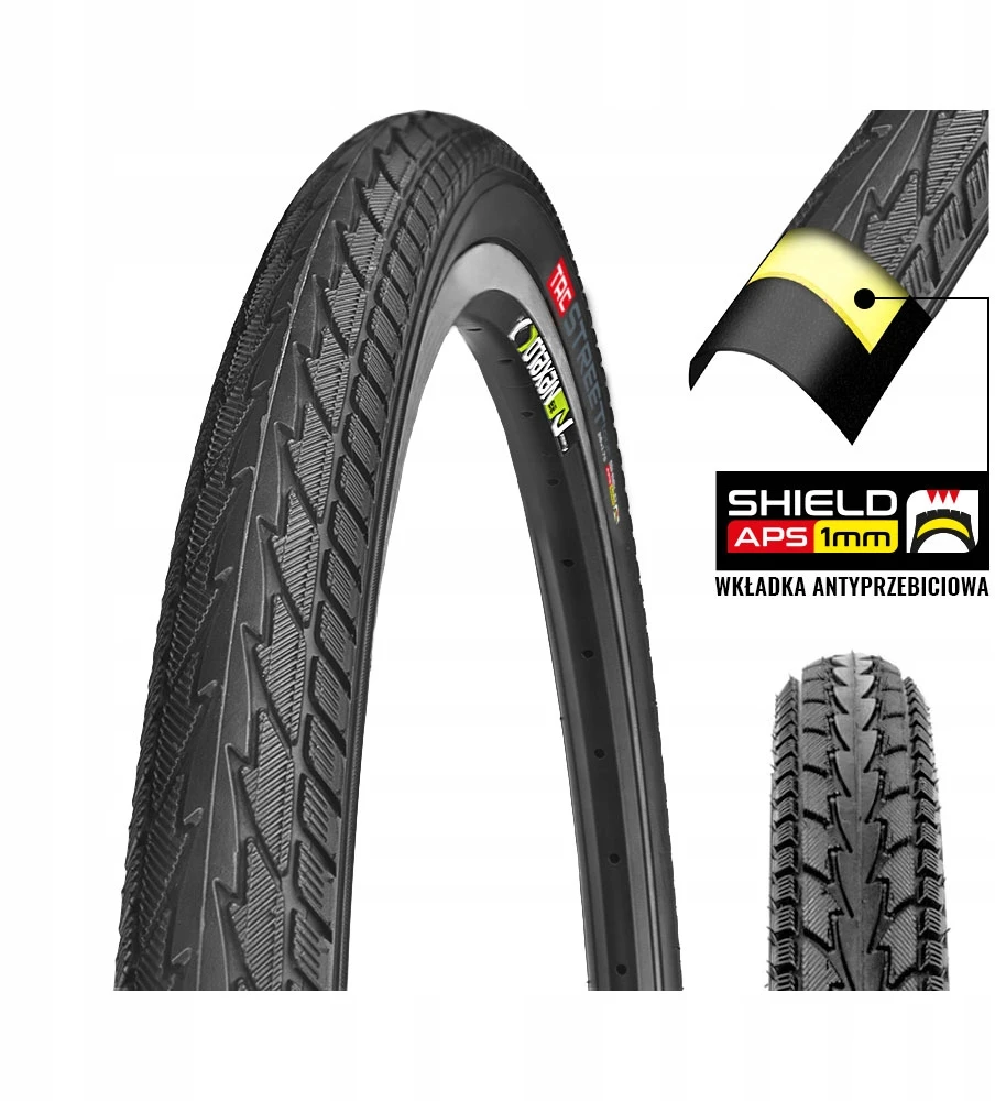 26 colių TRC dviračio padanga 26x1,75 su ANTIPUNCTURE Įdėklu 47-559 STRONG