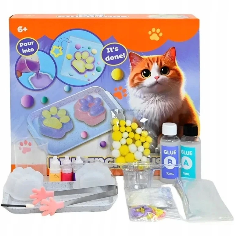 BIGTOYS 2X CAT'S POW SQUISHY SLIME GLUTEK MAKE KIT DIY DOVANA