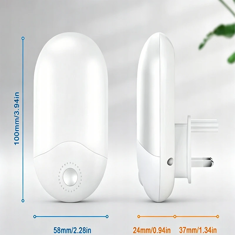 2x LED naktinė lemputė SU SUTEMSOS JUDĖJIMO JUTIKLIO RYŠKUMO REGULIAVIMO KONTAKTAIS