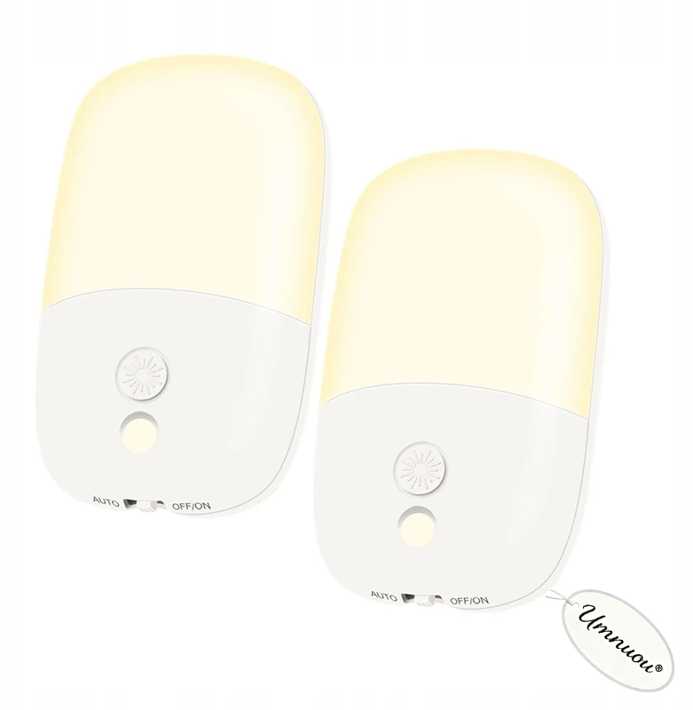2x LED naktinė lemputė SU SUTEMSOS JUDĖJIMO JUTIKLIO RYŠKUMO REGULIAVIMO KONTAKTAIS
