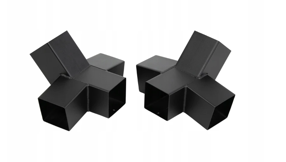 2x Metalinis Hamako Stovas 100x100mm, Juodas Jungiklis