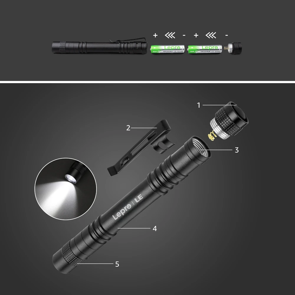 LEPRO 120023-2 Flashlight, 2-pack