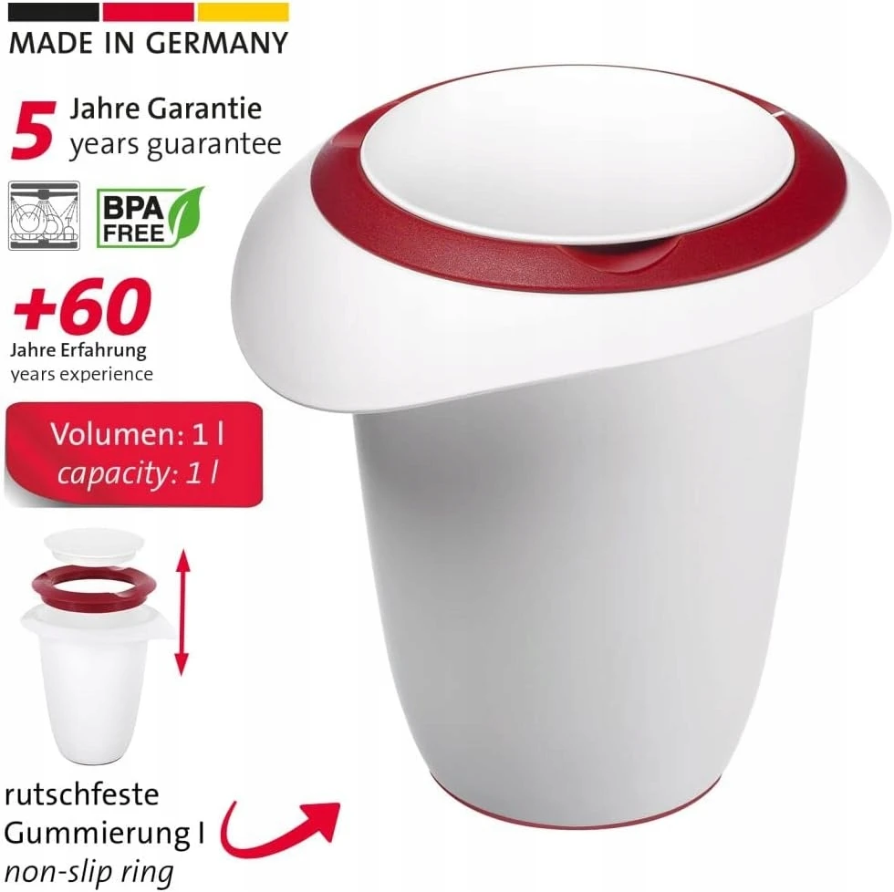 2X PLAKIMO PUODAS 1L SU DANČIU IR PLASTIKLU