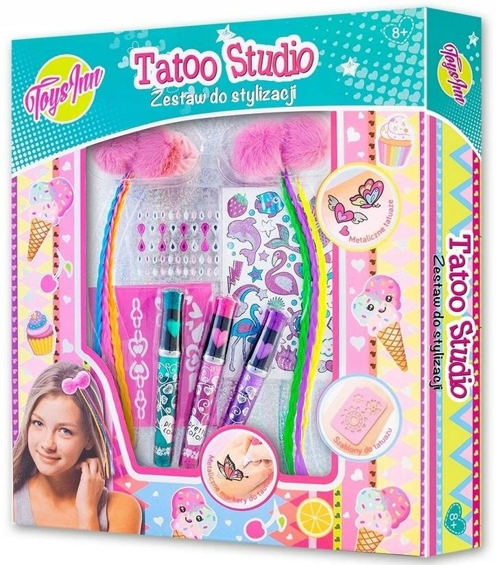 2you TATTOO Studio 7 metų vaikui stiliaus rinkinys su pynėmis