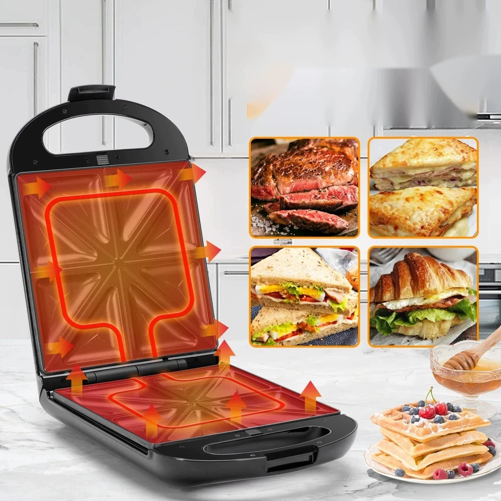 3-IN-1 1200 W DAUGIAFUNKCINĖ vaflinė, SUMUŠINIŲ GRILĖLĖ, KEIČIAMOS PLOKŠTĖS