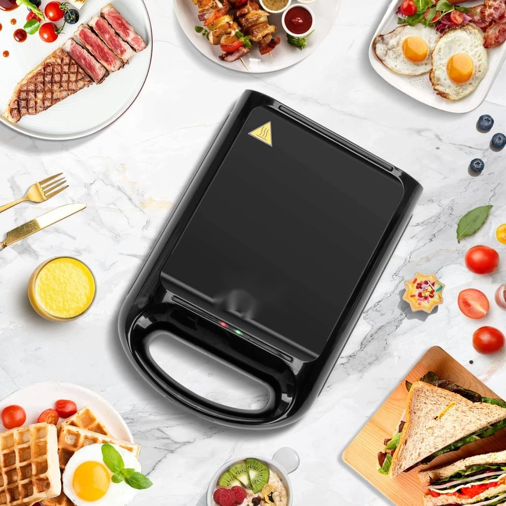 3-IN-1 1200 W DAUGIAFUNKCINĖ vaflinė, SUMUŠINIŲ GRILĖLĖ, KEIČIAMOS PLOKŠTĖS