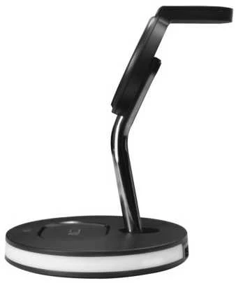 3-in-1 magnetinis belaidis įkroviklis DELTACO, telefonas/TWS/laikrodis, LED lemputė / QI-1041
