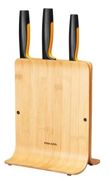 Fiskars Functional Form bambukinis peilių dėklas 3 peiliams, 1057553
