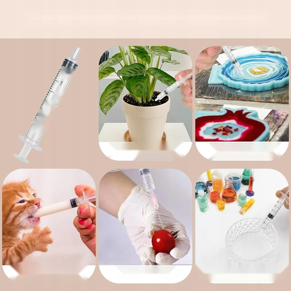 3 ml švirkštų rinkinys iš 20 PLASTIKINIŲ LABORATORIJŲ NEsterininių adatų