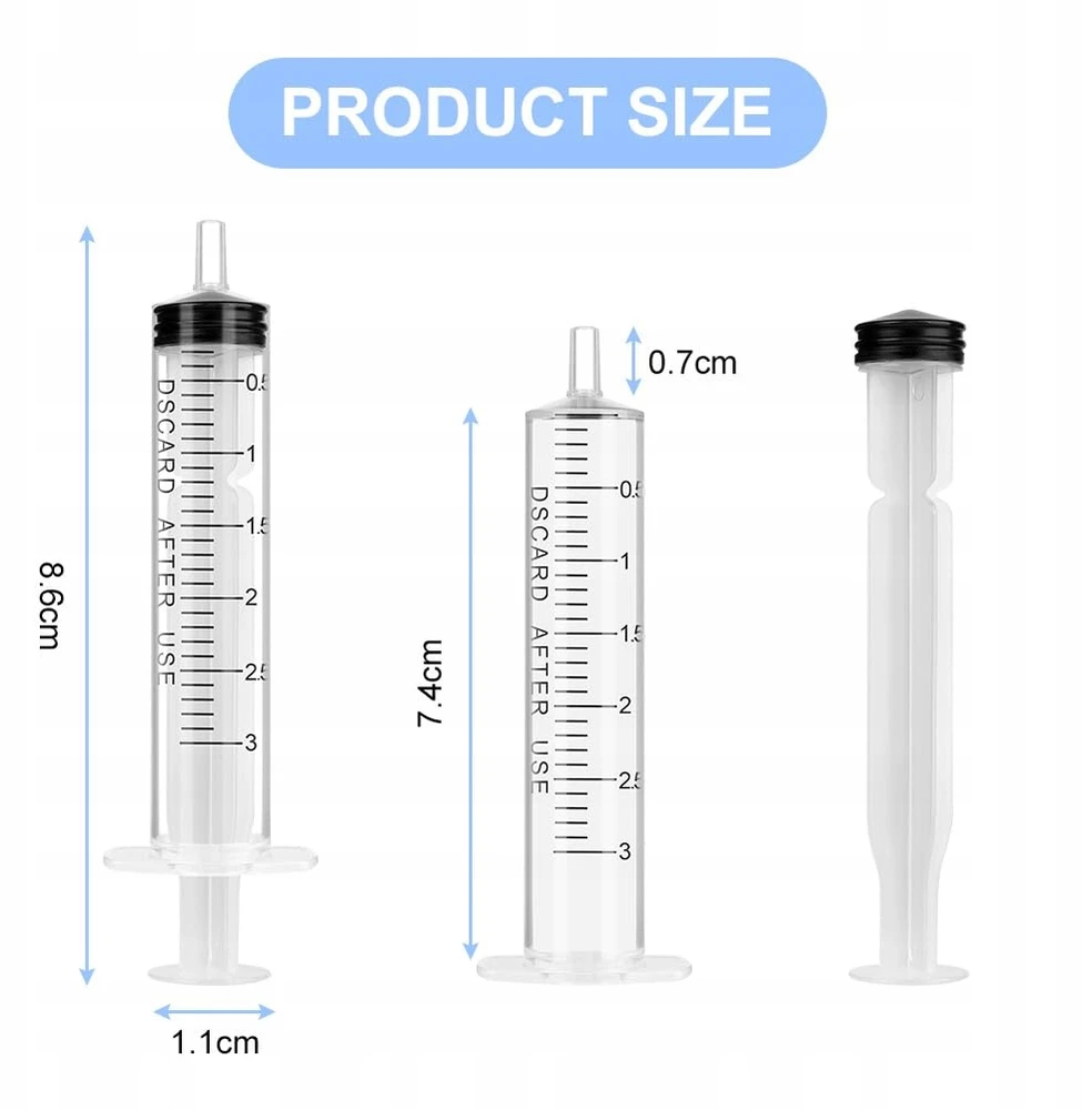 3 ml vienkartiniai plastikiniai švirkštai, 30 vnt., be latekso dozavimui