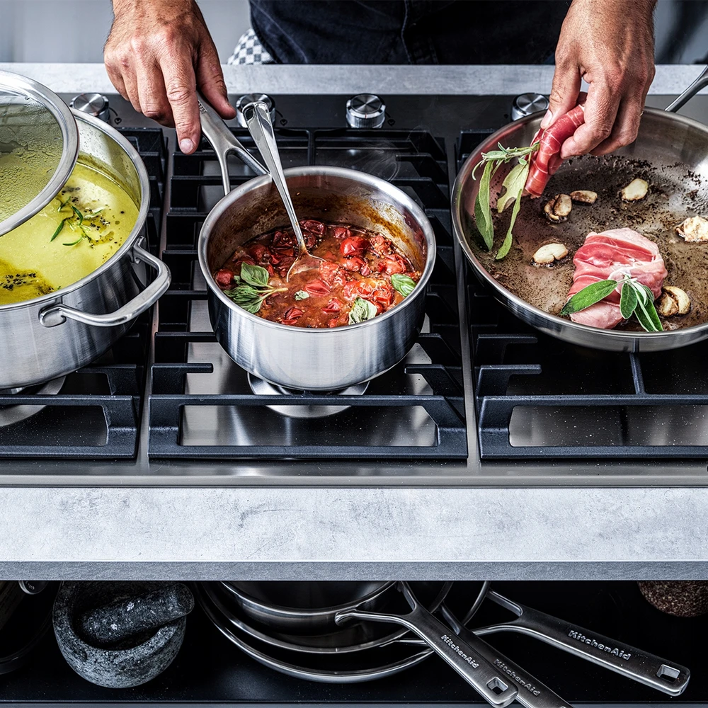 3 sluoksnių puodas su dangčiu, plieno - 1,5L - Kitchenaid