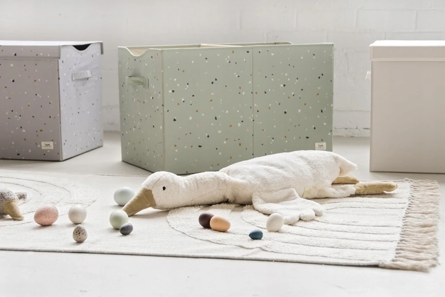 3 Sprouts Pudełko Zamykane Recycled Terrazzo Žalias