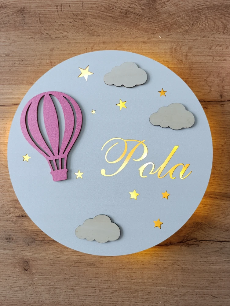 30 cm LED lempa su pavadinimu, PERSONALIZUOTA