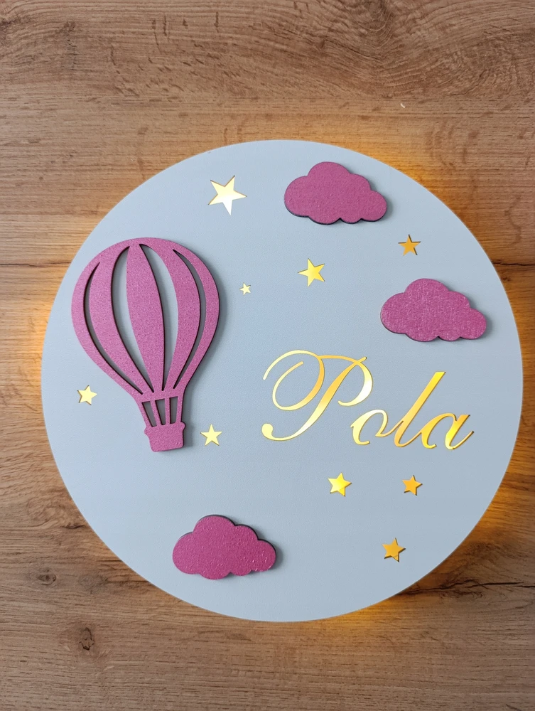 30 cm LED lempa su pavadinimu, PERSONALIZUOTA