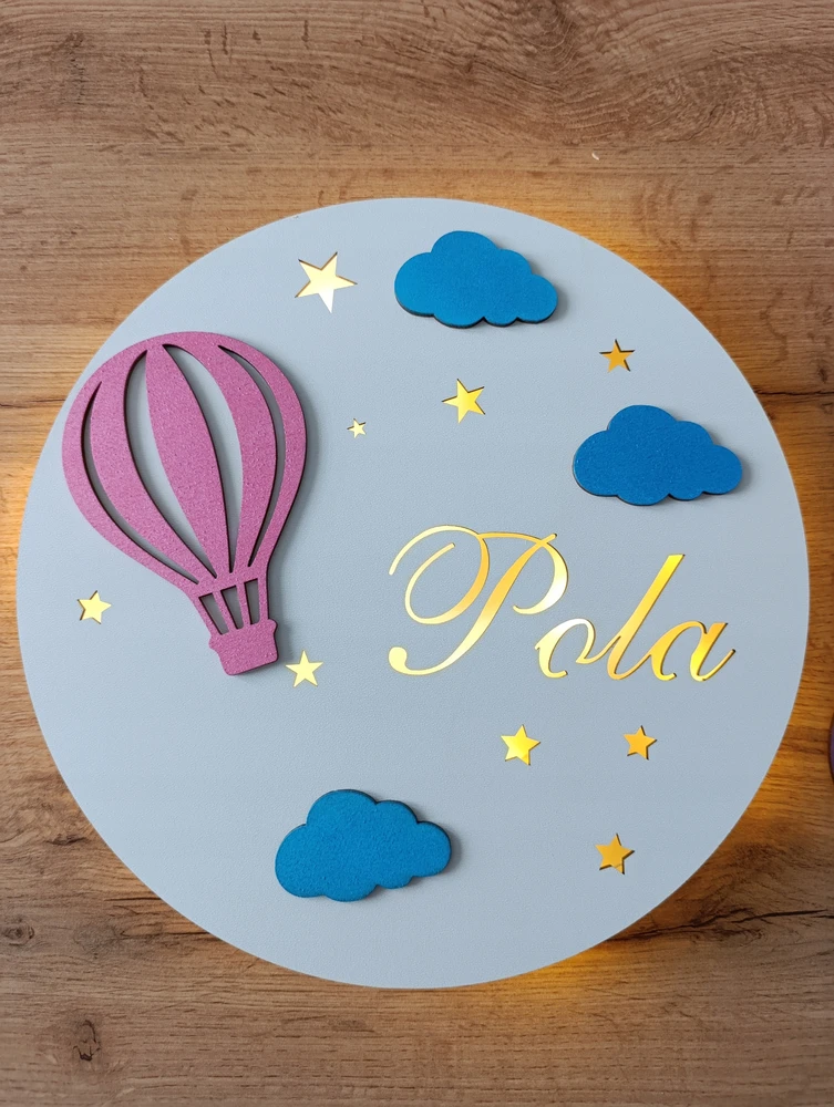 30 cm LED lempa su pavadinimu, PERSONALIZUOTA