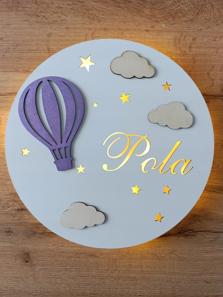 30 cm LED lempa su pavadinimu, PERSONALIZUOTA