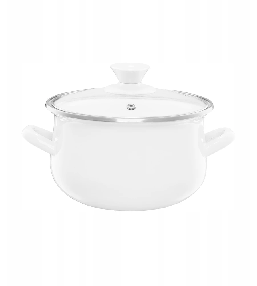 35067 Emaliuotas puodas su dangteliu Pyza kremas 16 cm 2 l EMALIA OLKUSZ
