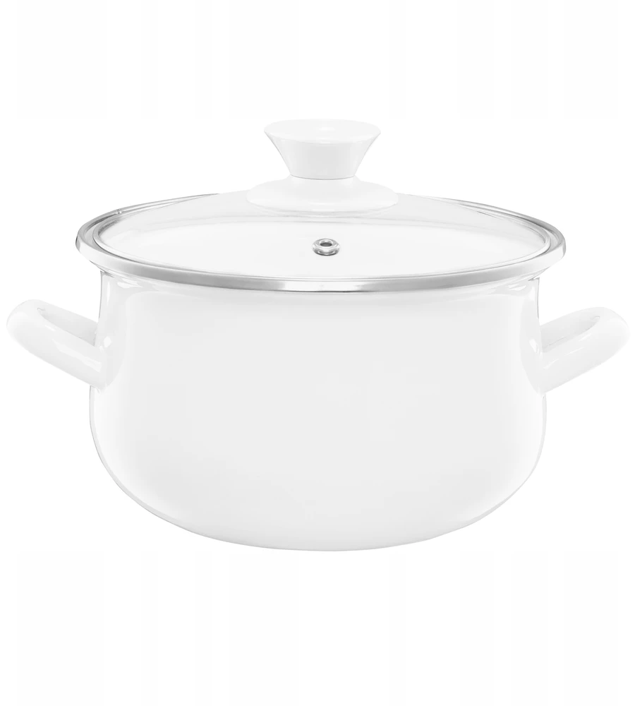 35069 Emaliuotas puodas su dangteliu Pyza kremas 20 cm 3,8 l EMALIA OLKUSZ