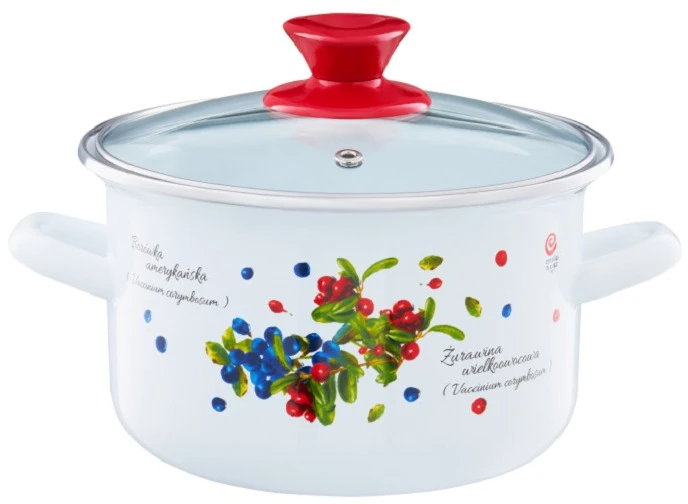 35076 Emaliuotas puodas su dangčiu Blueberry 18 cm 2,9 l EMALIA OLKUSZ