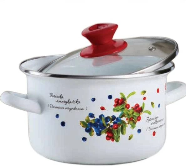 35076 Emaliuotas puodas su dangčiu Blueberry 18 cm 2,9 l EMALIA OLKUSZ