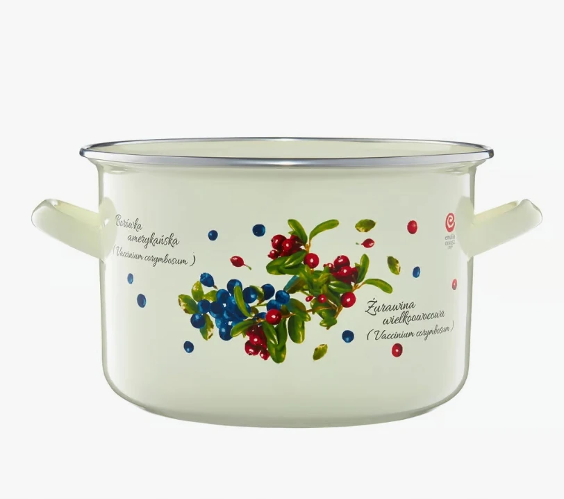 35076 Emaliuotas puodas su dangčiu Blueberry 18 cm 2,9 l EMALIA OLKUSZ