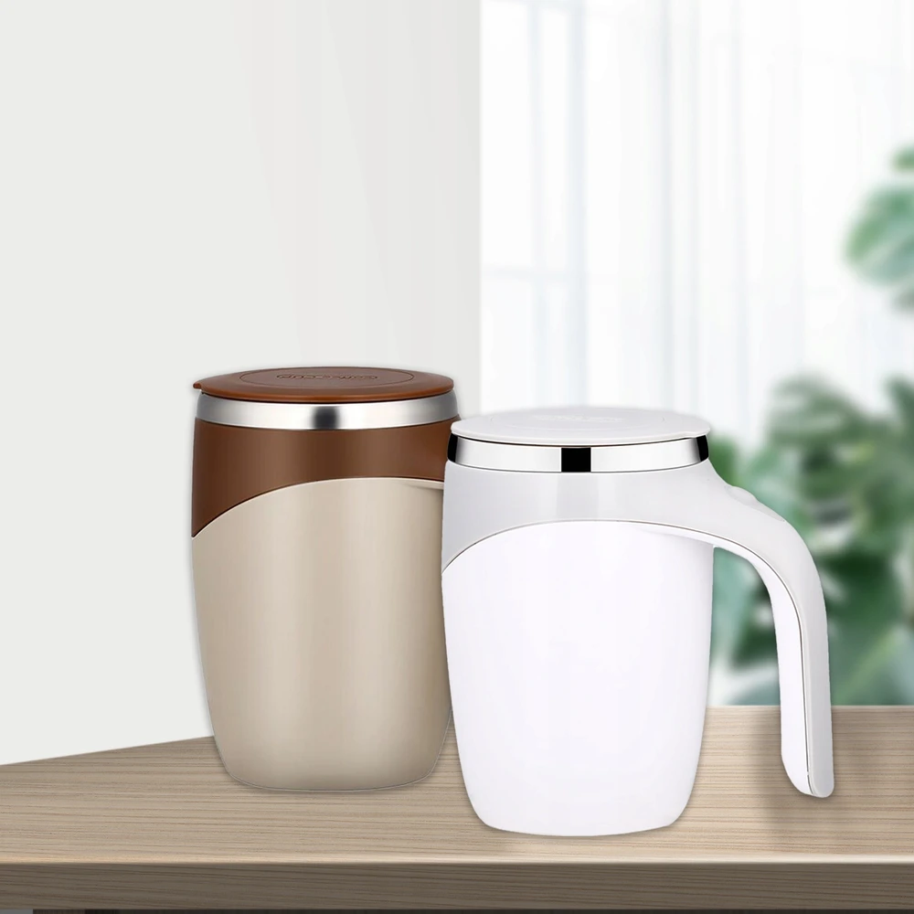 380 ml savaime besimaišantis puodelis su automatiniu dangteliu