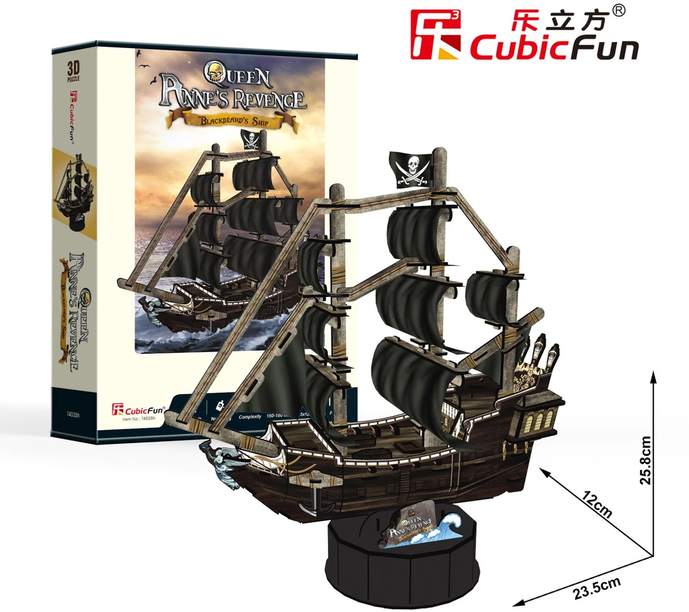 CUBICFUN 3D dėlionė „Laivas Karalienės Anos kerštas“