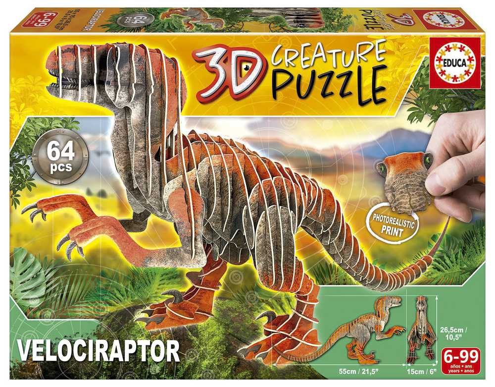 Educa 3D dėlionė (puzzle) VELOCIRAPTOR 6-99metų