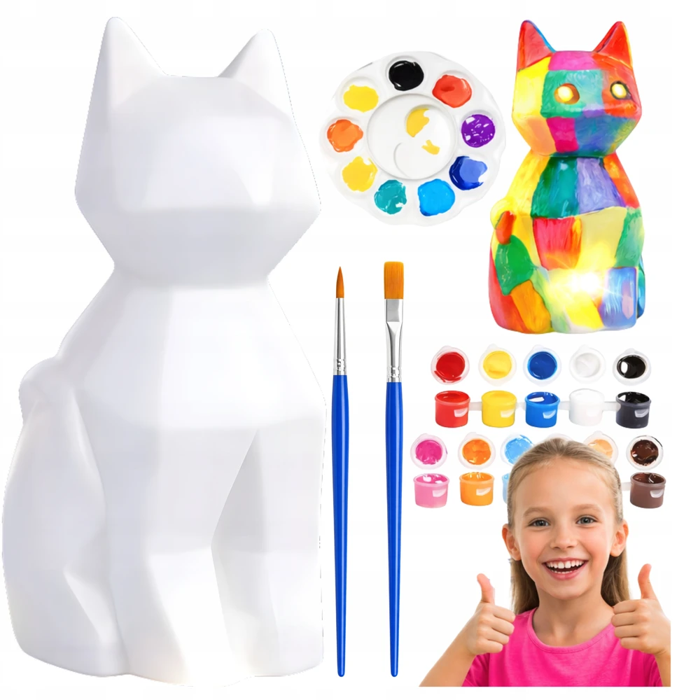 3D FIGŪRA KATĖS DAŽYTI LED LEMPAS VAIKAMS KŪRYBINGAM ŽAISLUI