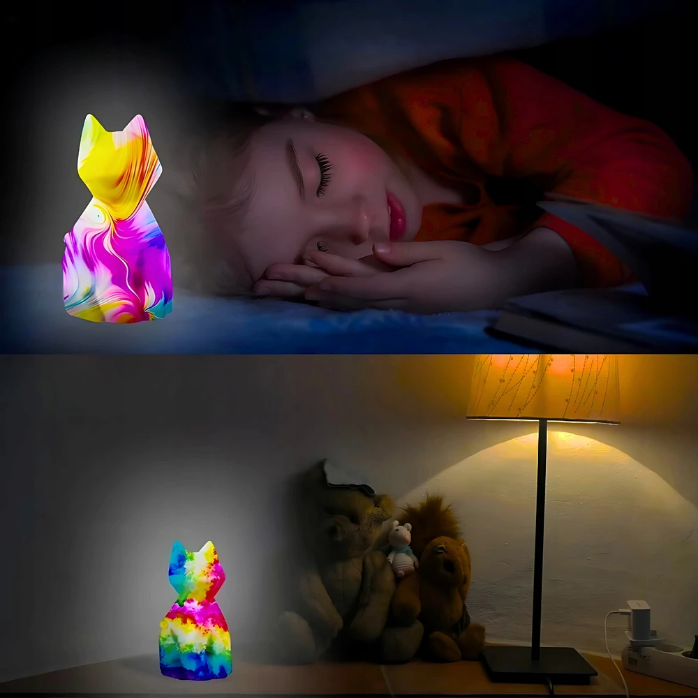 3D FIGŪRA KATĖS DAŽYTI LED LEMPAS VAIKAMS KŪRYBINGAM ŽAISLUI