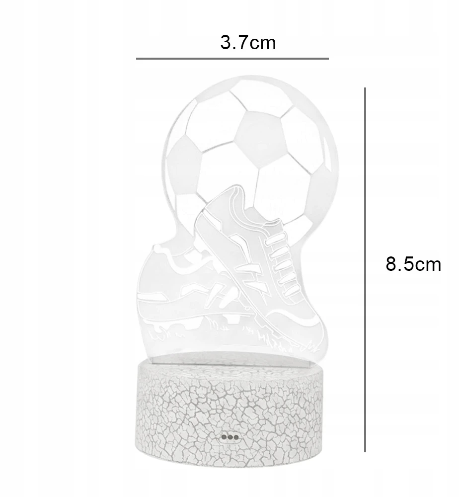 3D futbolo LED naktinės lempos dovana futbolininkui berniukui stalo lempos nuotolinio valdymo pultas