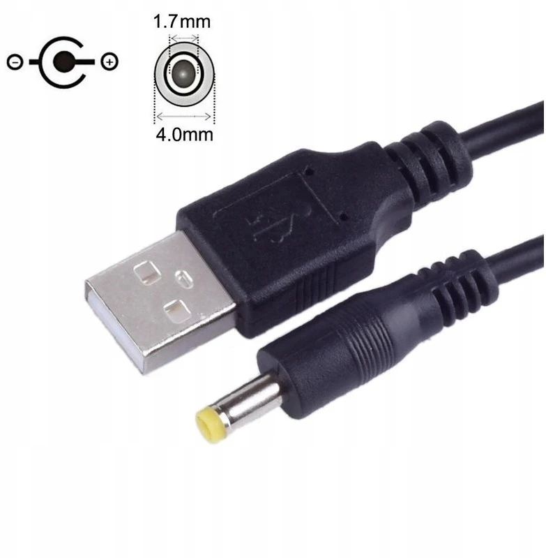 3D įrenginio maitinimo rašiklio kabelis USB įkroviklis DC 1,7/4,0 mm 5 V