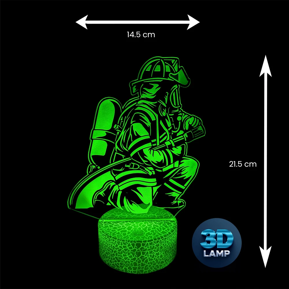3D Lamp 3d Led Naktinė Lempa - Gaisrininkų Tema