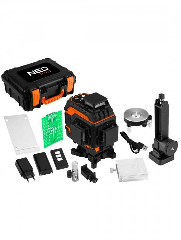 3D Lazeris NEO TOOLS 75-140, 12 linijų, žalias, su dėklu