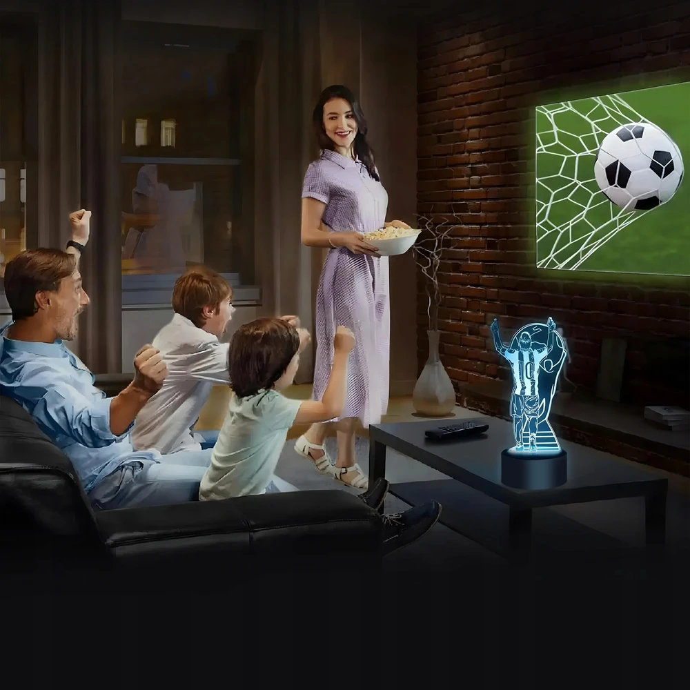 Renew Force 3D LED NAKTINĖ LAMP nuotolinio valdymo pultas RGB GAMING FUTBOLO PLAYER DOVANA FC Barcelona