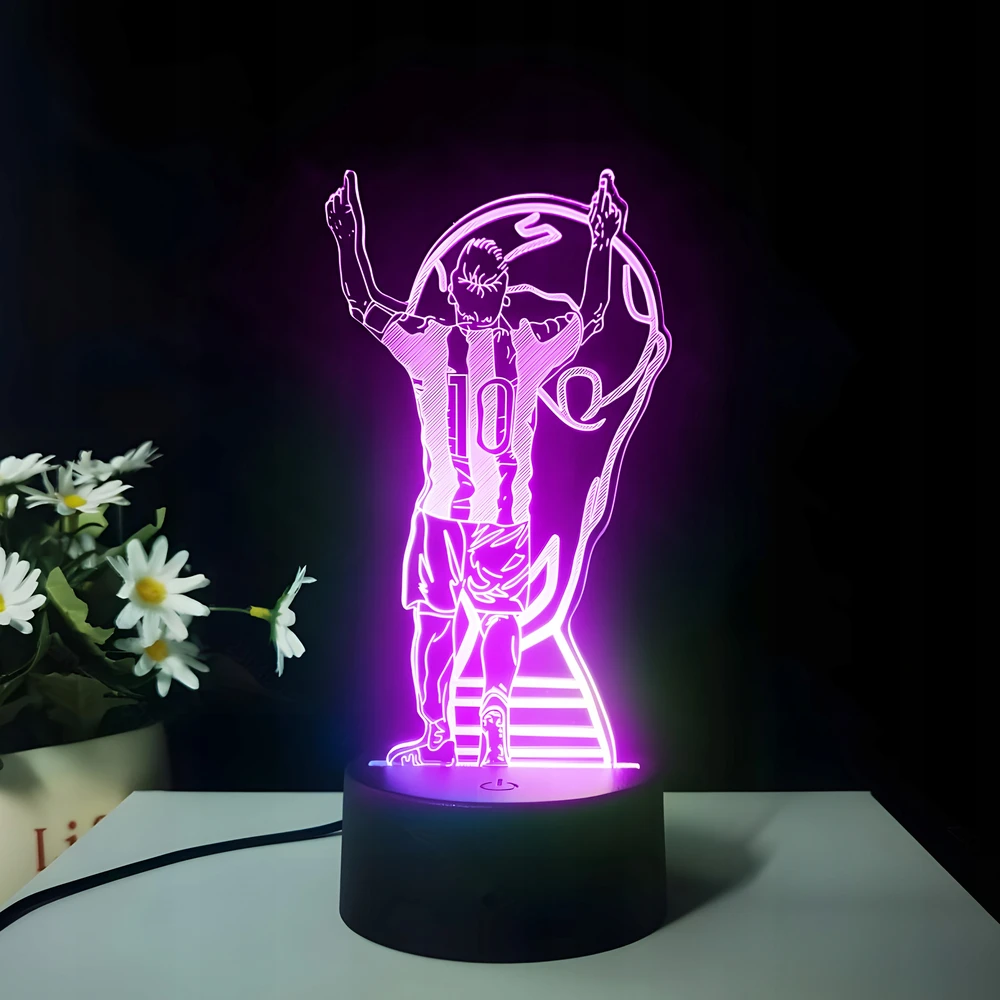Renew Force 3D LED NAKTINĖ LAMP nuotolinio valdymo pultas RGB GAMING FUTBOLO PLAYER DOVANA FC Barcelona