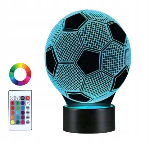 3D LED NAKTINIS LEMPAS, SPALVAS KEIČIANTIS KUMULYS, NUOTOLINIO PULTAS