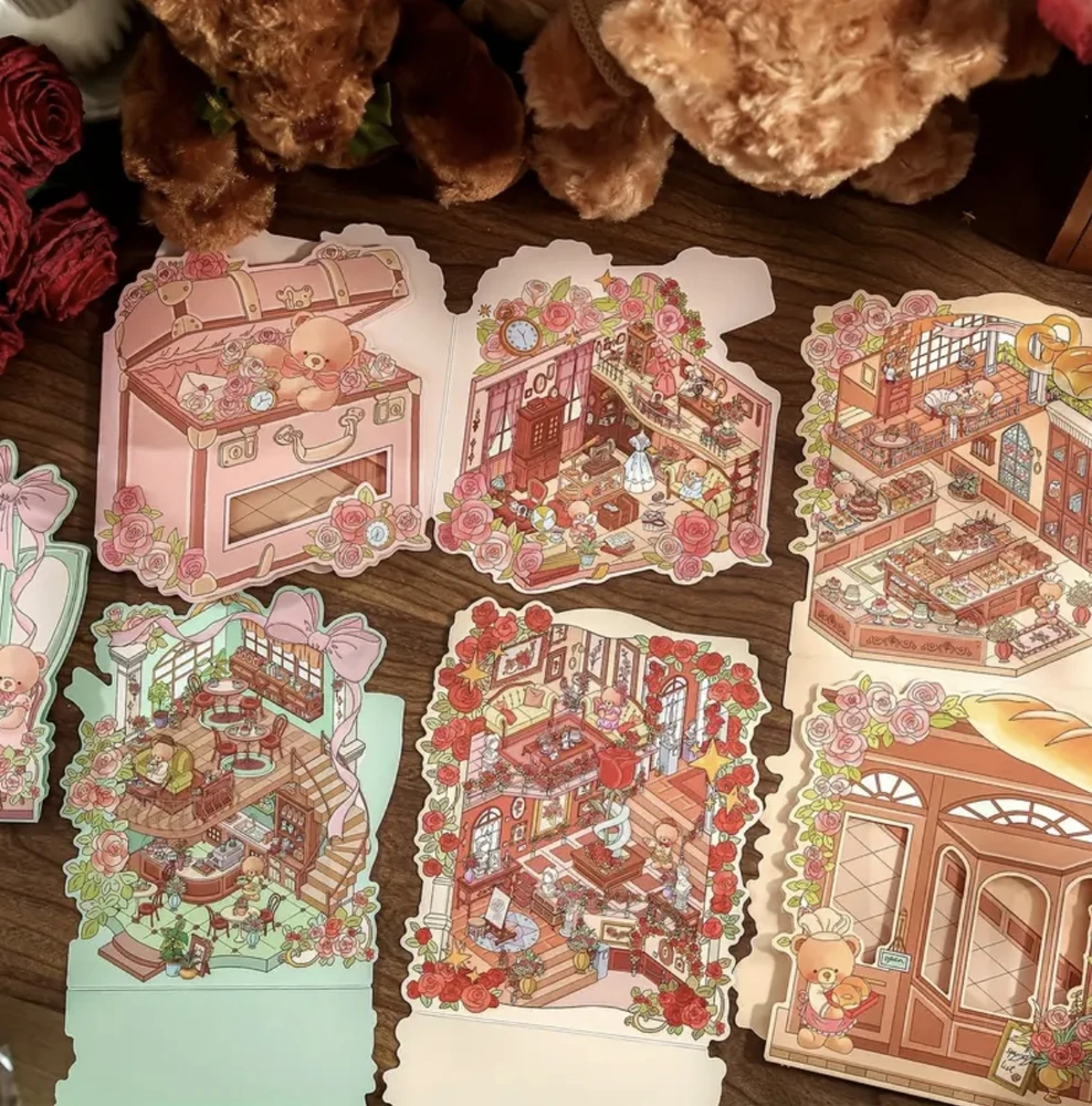 3D lipdukai ATSIDARYMAS DIDELIS NAMAS TIKTOK SCENE MINI WORLD ROOM
