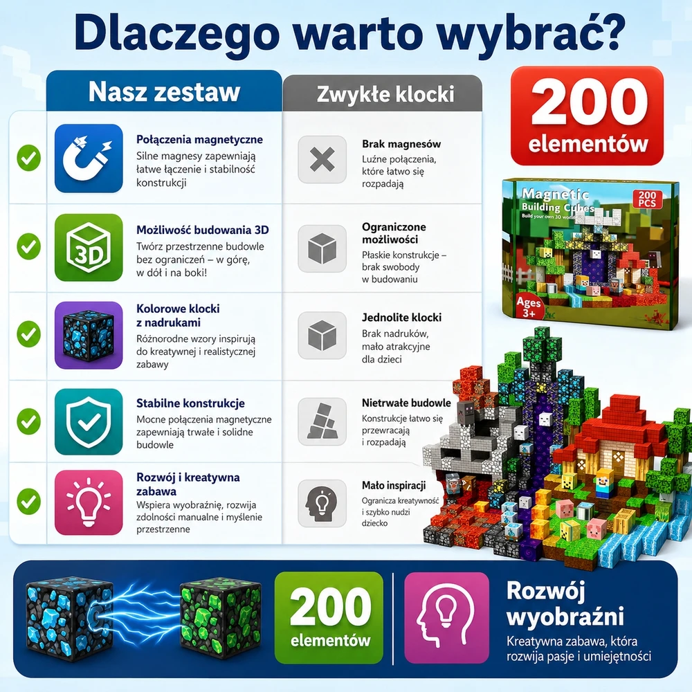 3D magnetiniai blokeliai 200 elementų vaiduoklio motyvų kubelių rinkinys