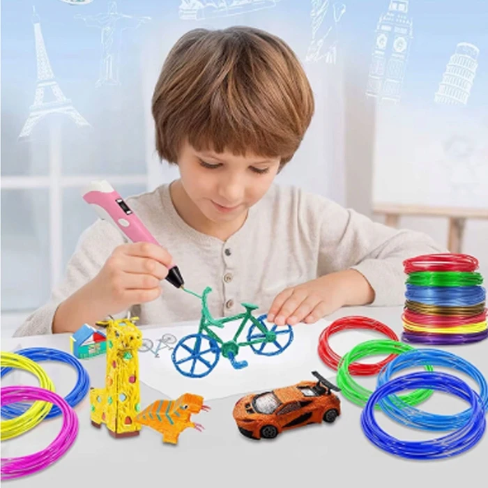 3D PEN FILAMENT PLA PILDYMO RINKINYS IŠ 20 SPALVŲ 100 M 1,75 MM MIŠINIS