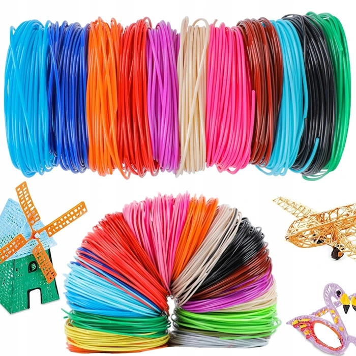 3D PEN FILAMENT PLA PILDYMO RINKINYS IŠ 20 SPALVŲ 100 M 1,75 MM MIŠINIS